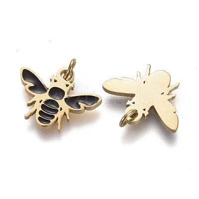 316 Surgical Stainless Steel Enamel Charms STAS-H100-07G-1