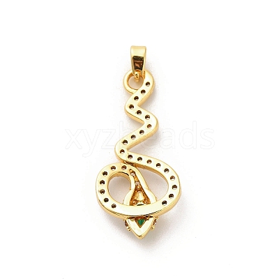 Brass Micro Pave Cubic Zirconia Pendants KK-C108-01E-G-1