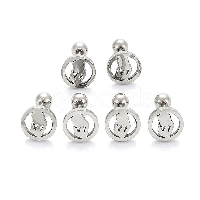 Tarnish Resistant 201 Stainless Steel Cartilage Earrings for Mother's Day EJEW-R147-32-1