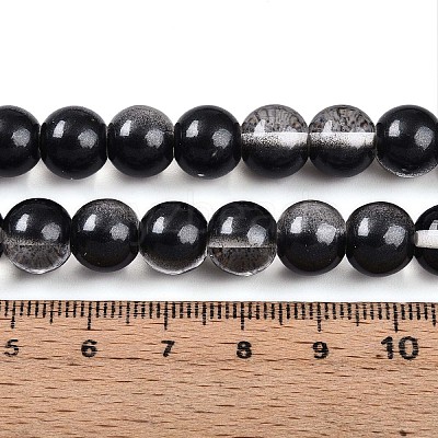 Baking Paint Transparent Glass Beads Strands DGLA-N011-10mm-10-1