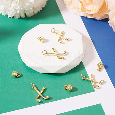 8Pcs 4 Styles Brass Pendants KK-TA0009-02-1