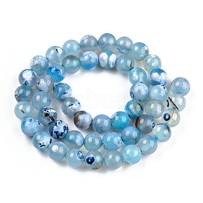 Natural Fire Crackle Agate Beads Strands G-S346-8mm-19-1