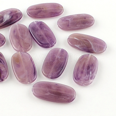 Oval Imitation Gemstone Acrylic Beads OACR-R048-M-1