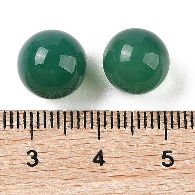 Natural Green Onyx Agate No Hole Sphere Beads G-K353-04A-27-1
