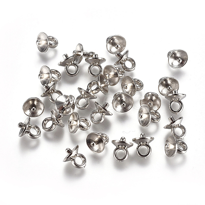 CCB Plastic Cup Pearl Peg Bails Pin Pendants CCB-L013-02A-P-1