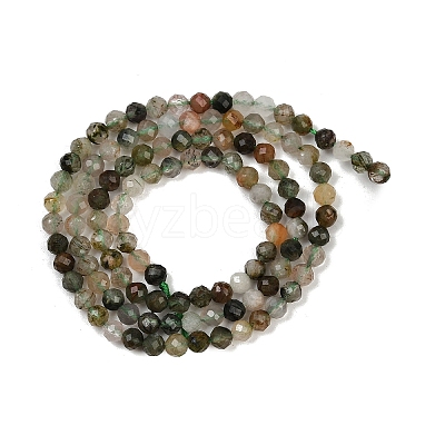 Natural Green Rutilated Quartz Beads Strands G-RM241221-B47-1