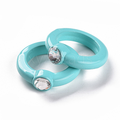 Opaque Acrylic Finger Rings RJEW-T016-06-1
