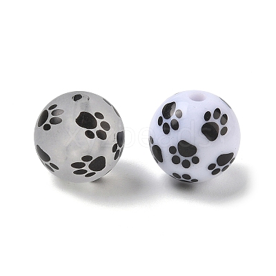 Printed Opaque & Frosted Transparent Acylic Beads AC-CBAE004-05A-1