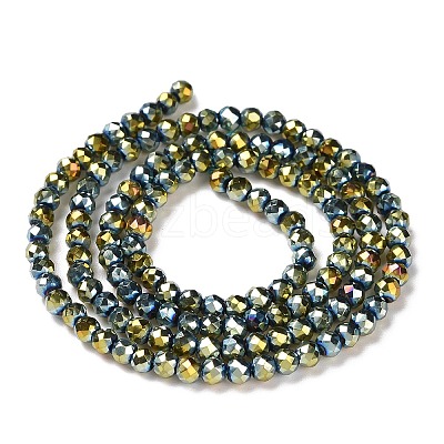 Electroplate Glass Beads Strands GLAA-H021-01B-FP05-1