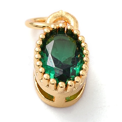 Real 18K Gold Plated Brass Inlaid Cubic Zirconia Charms ZIRC-L100-079G-05-1