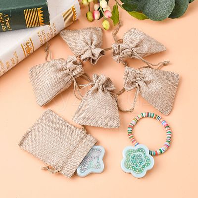 Burlap Packing Pouches Drawstring Bags X-ABAG-Q050-7x9-01-1
