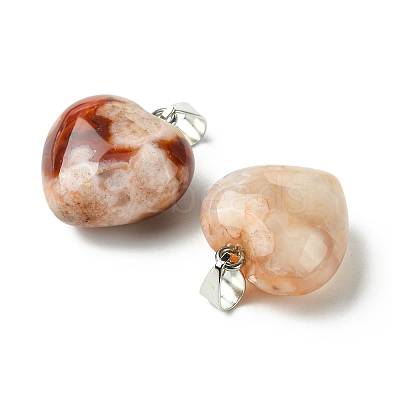 Natural Cherry Blossom Agate Pendants G-F820-10A-14-1
