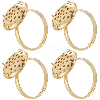 Brass Adjustable Ring Findings KK-BBC0018-54C-1