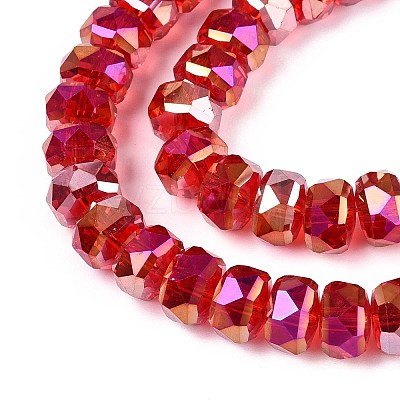 Electroplate Transparent Glass Beads Strands EGLA-N022-04A-D12-1