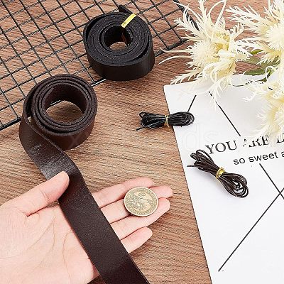 2Pcs 2 Colors Flat Leather Jewelry Cords WL-OC0001-03-1
