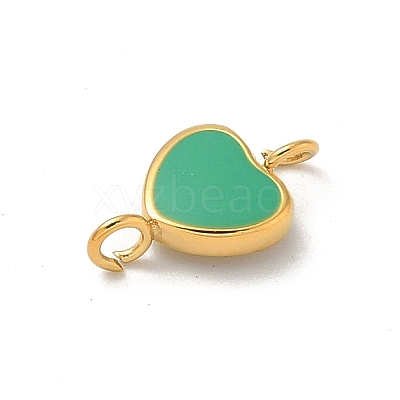 Ion Plating(IP) 304 Stainless Steel Enamel Heart Connector Charms STAS-G351-08G-02-1