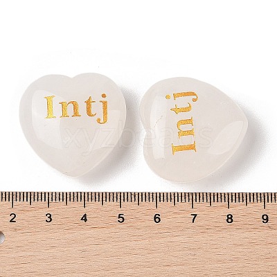 Natural Quartz Crystal Heart Engraving MBTI Figurines Statues for Home Office Desk Decorations G-K353-05B-1
