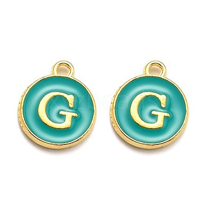Golden Plated Alloy Enamel Charms X-ENAM-Q437-15G-1