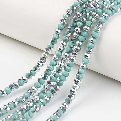 Electroplate Opaque Glass Beads Strands EGLA-A034-P4mm-M13-1