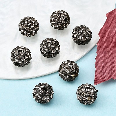 Polymer Clay Rhinestone Beads X-RB-C1438-10mm-A12-1