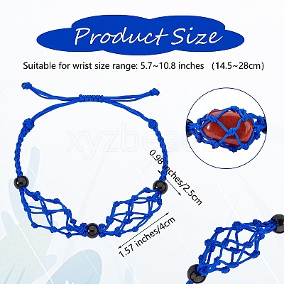 Adjustable Braided Nylon Cord Macrame Pouch Bracelet Making AJEW-SW00013-09-1