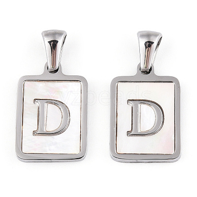 304 Stainless Steel Pave Shell Pendants STAS-G327-01P-D-1