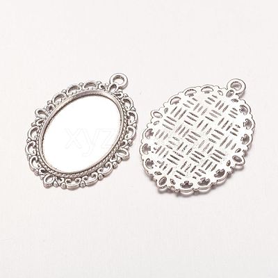 Zinc Alloy Pendant Settings for Cabochon & Rhinestone PALLOY-A15257-AS-LF-1