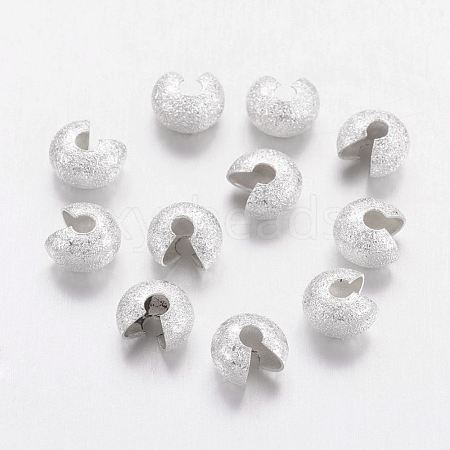 Brass Crimp Beads Covers KK-G017-S-1