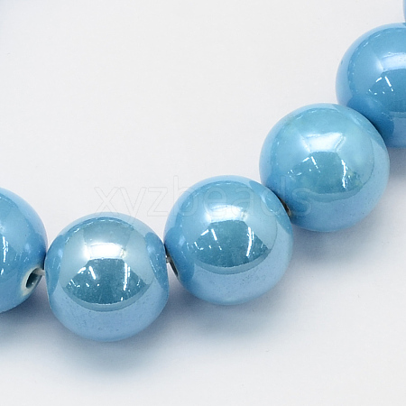 Pearlized Handmade Porcelain Round Beads X-PORC-S489-8mm-08-1