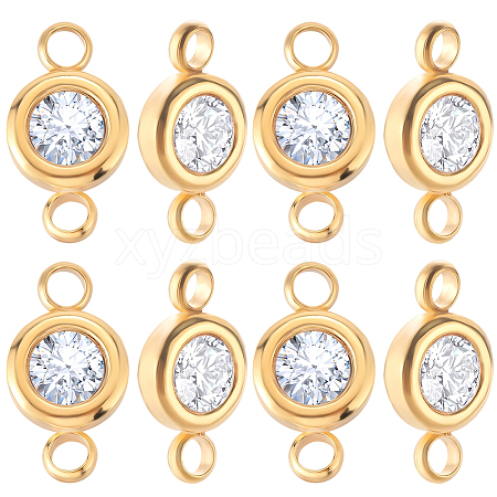 20Pcs 304 Stainless Steel Crystal Rhinestone Links Connectors STAS-BBC0009-19G-1