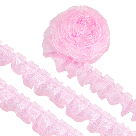 1Pc Double Layer Pleated Lace Ribbon OCOR-BC0007-97A-1