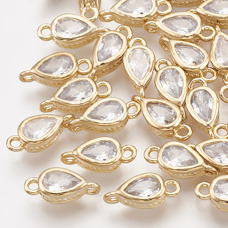 Brass Cubic Zirconia Links KK-T035-32-1