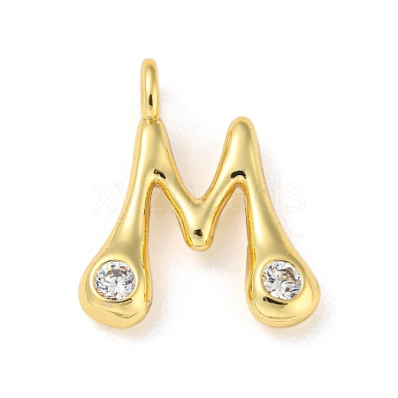 Rack Plating Brass Micro Pave Cubic Zirconia Pendants KK-A200-24G-M-1