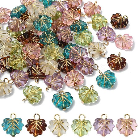 60Pcs 6 Colors Acrylic Pendants PALLOY-YW00167-1