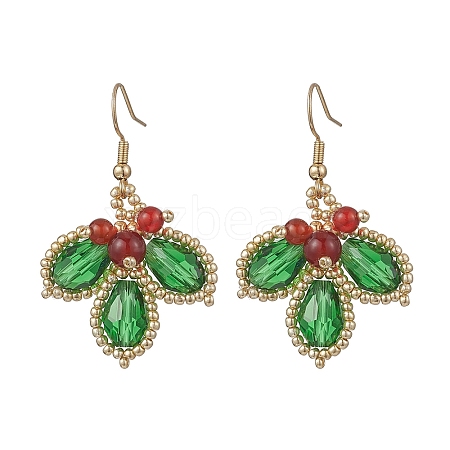 304 Stainless Steel Leaf Dangle Earrings EJEW-MZ00622-1