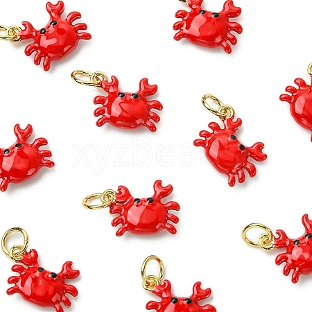 Brass Enamel Pendants KK-C143-54A-G-1