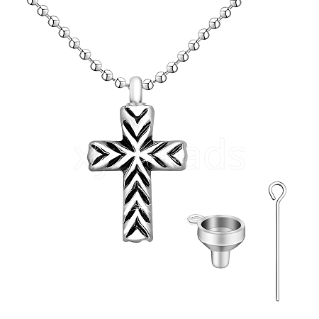 Enamel Cross Urn Ashes Necklace BOTT-PW0011-01C-1