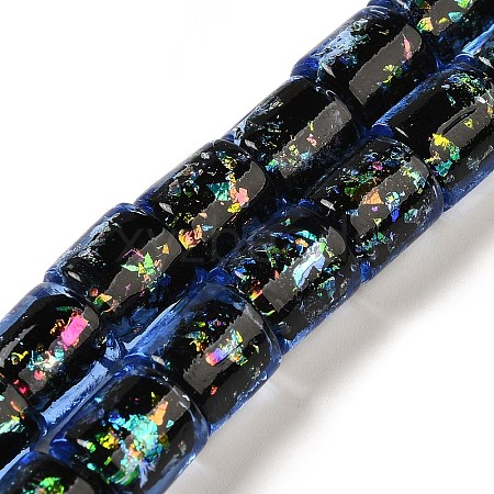 Handmade Dichroic Foil Glass Beads Strands DICH-U001-09F-1