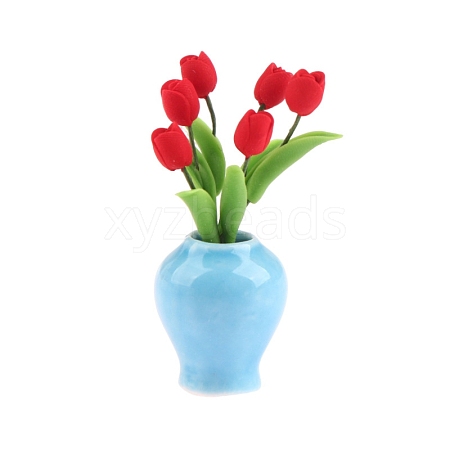 Clay Tulip Flower Pot Ornaments PW-WG47265-01-1