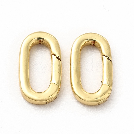 Rack Plating Brass Spring Gate Rings X-KK-H436-13A-G-1