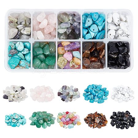 250g 10 Colors Natural & Synthetic Gemstone Beads G-NB0002-58-1