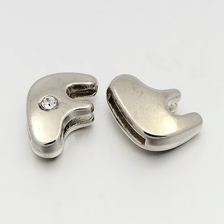 Letter Slider Beads for Watch Band Bracelet Making ALRI-O012-F-NR-1