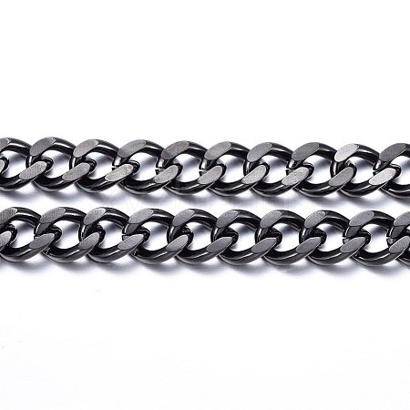 304 Stainless Steel Cuban Link Chains CHS-H020-06B-1