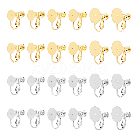 Unicraftale 24Pcs 6 Style 316 Stainless Steel Clip-on Earring Findings STAS-UN0053-55-1