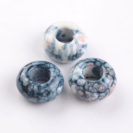 Dyed Rondelle Natural Ocean White Jade Beads G-D782-13-1
