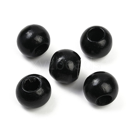 Spray Painted Wood European Beads WOOD-F017-05D-1