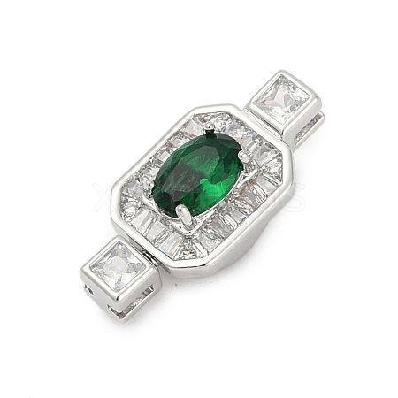 Brass Micro Pave Cubic Zirconia Box Clasps KK-P291-36P-1