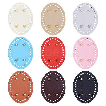 9Pcs 9 Colors Imitation Leather Bag Bottoms DIY-ME0002-90-1