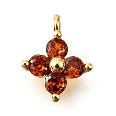 Brass Micro Pave Cubic Zirconia Pendants X-KK-D356-07C-G-1