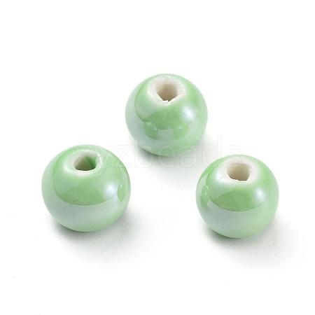 Glazed Porcelain Beads PORC-D001-10mm-09-1